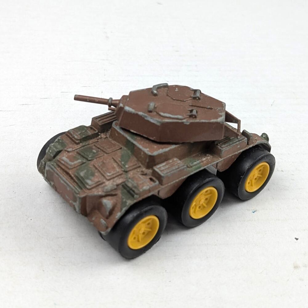 Vintage 1970s Tootsietoy Mark-2 Armored Car 4.5 inch Diecast Camo Military USA